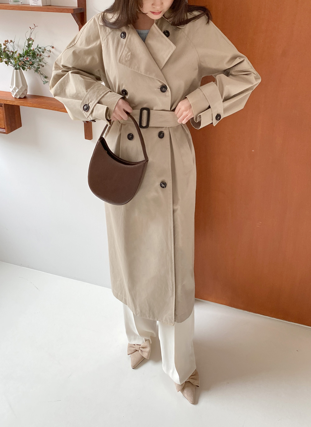 極美品】トゥモローランド トレンチコート ベルト付 ダブル
