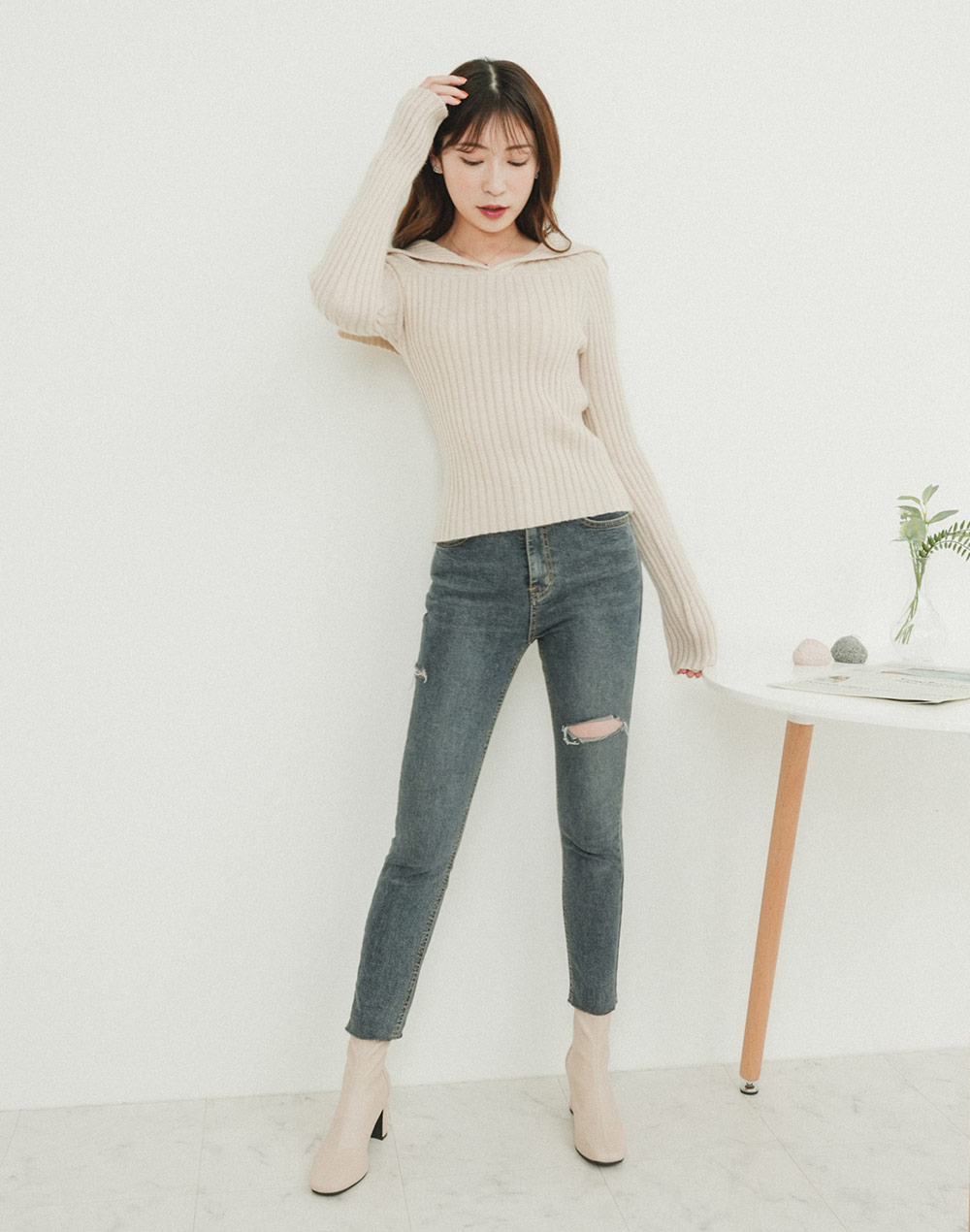 front cut-off denim | 詳細画像3