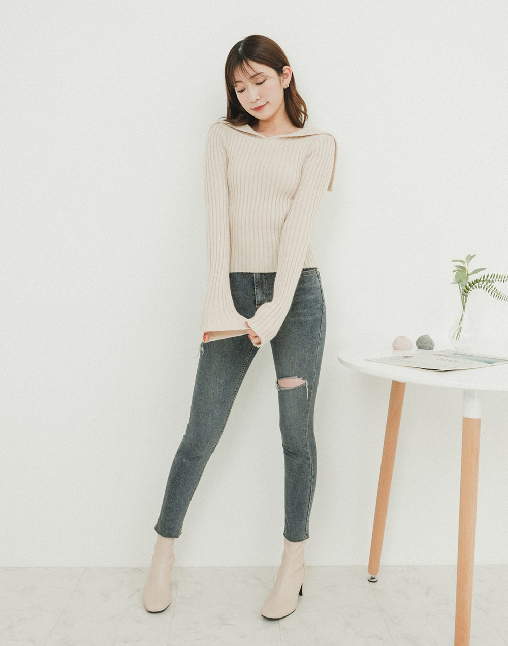 front cut-off denim | 詳細画像4