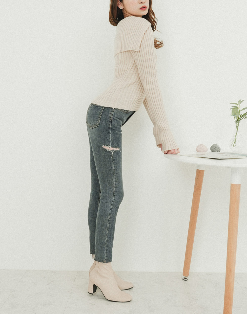 front cut-off denim | 詳細画像8