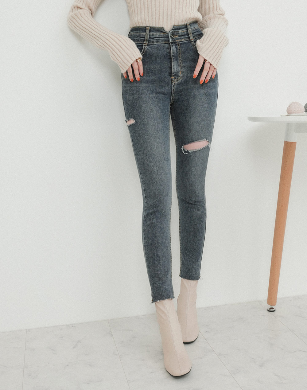 front cut-off denim | 詳細画像10