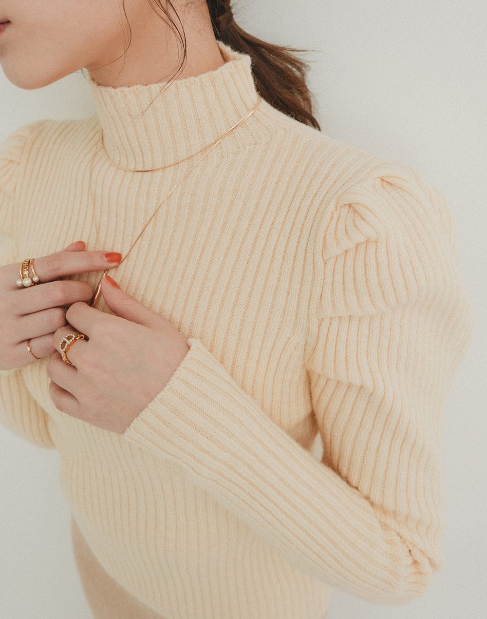 power shoulder knit | 詳細画像8