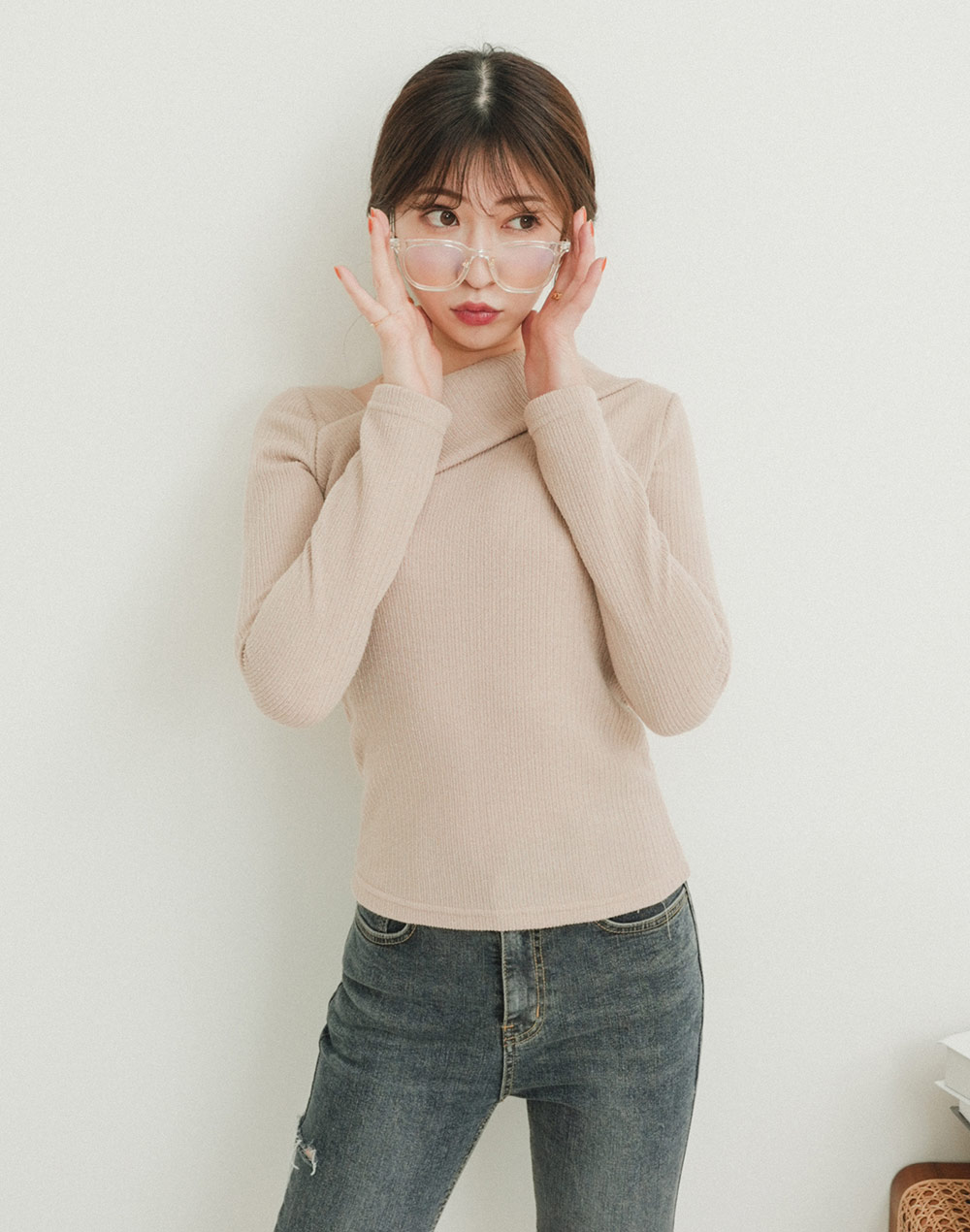 unbalance neck T-shirt | 詳細画像2