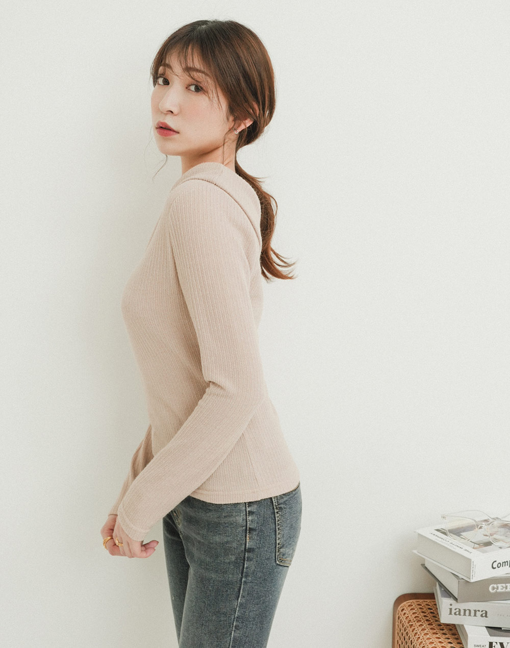 unbalance neck T-shirt | 詳細画像5