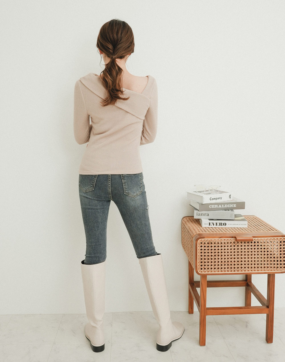 unbalance neck T-shirt | 詳細画像6
