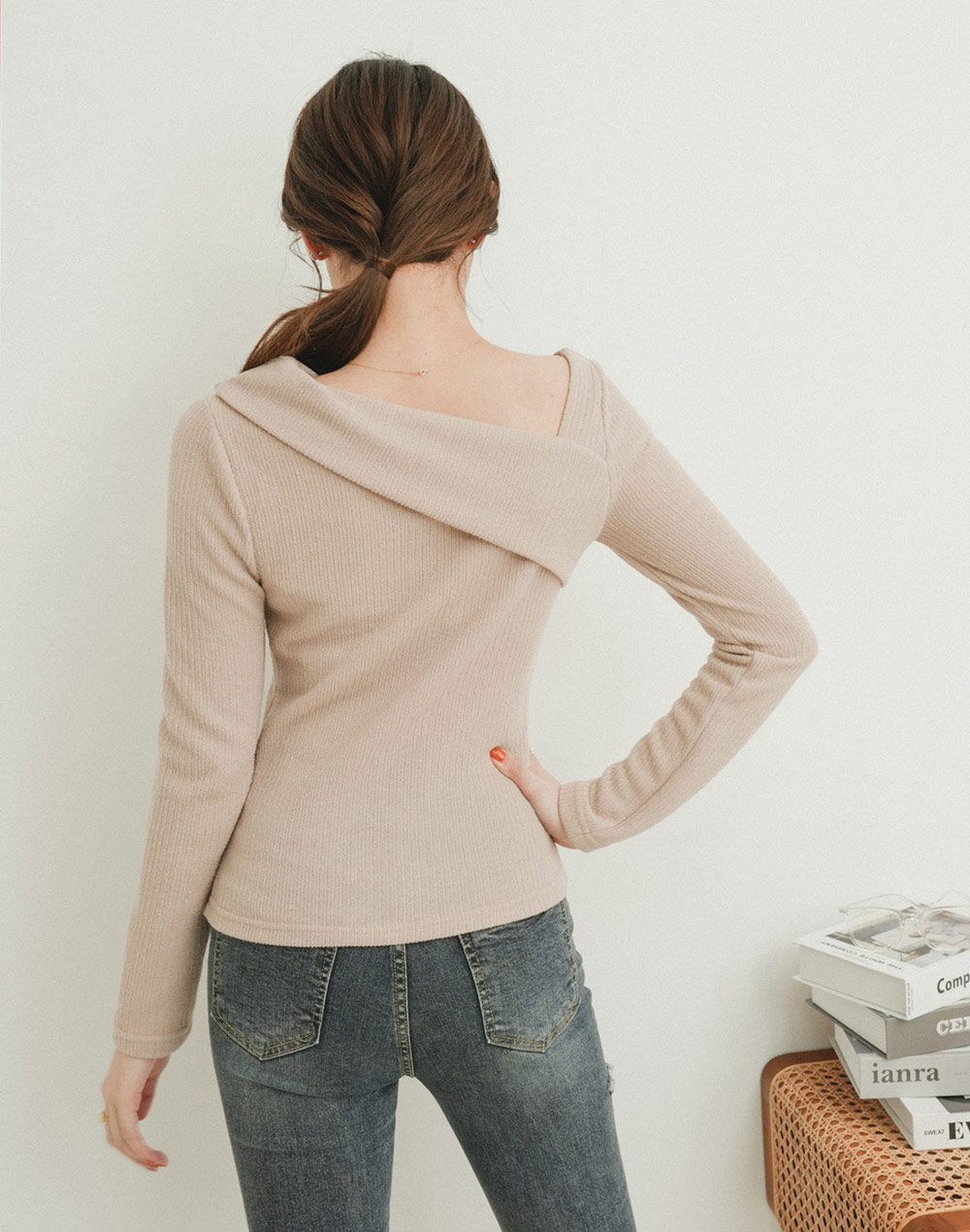 unbalance neck T-shirt | 詳細画像7