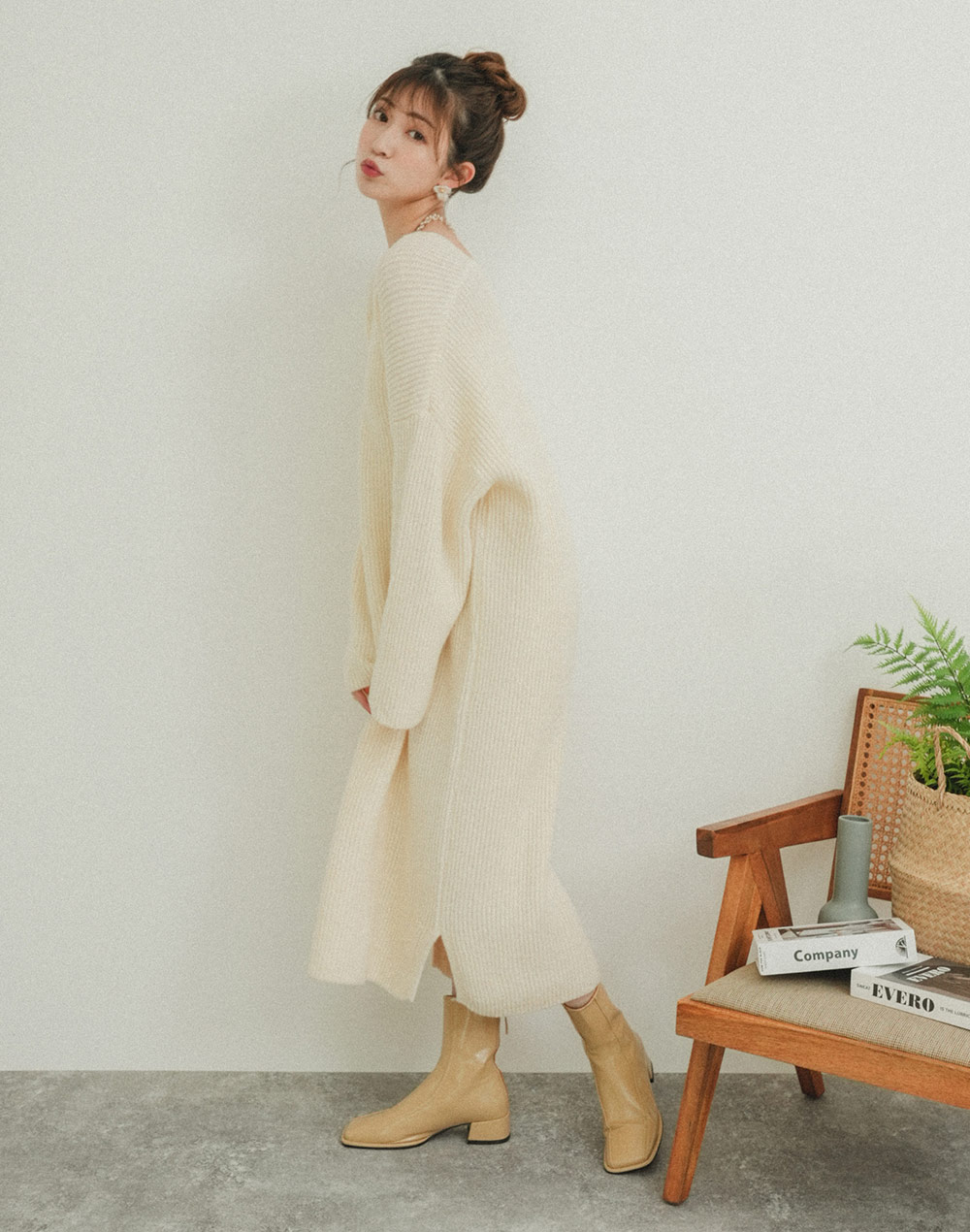 Vneck knit onepiece | 詳細画像5