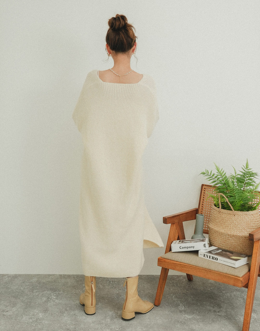 Vneck knit onepiece | 詳細画像6