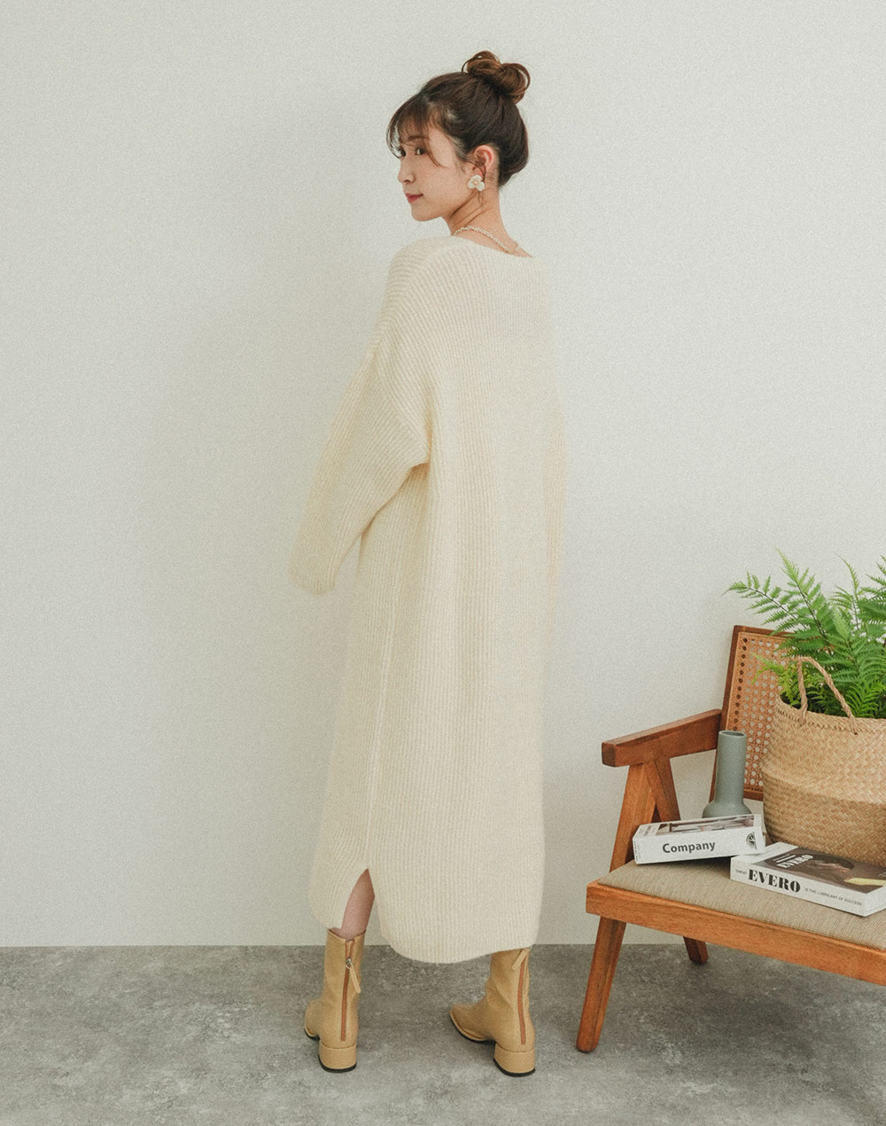Vneck knit onepiece | 詳細画像7