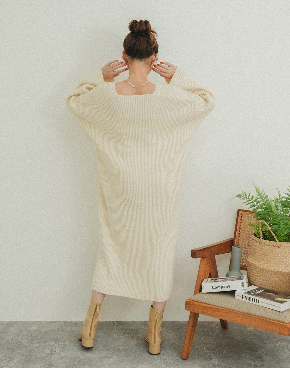 Vneck knit onepiece | 詳細画像8