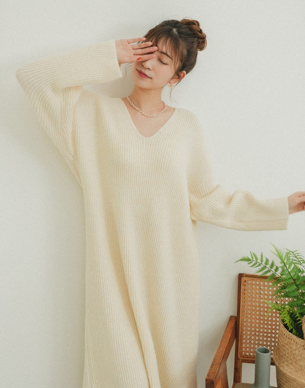 Vneck knit onepiece | 詳細画像10