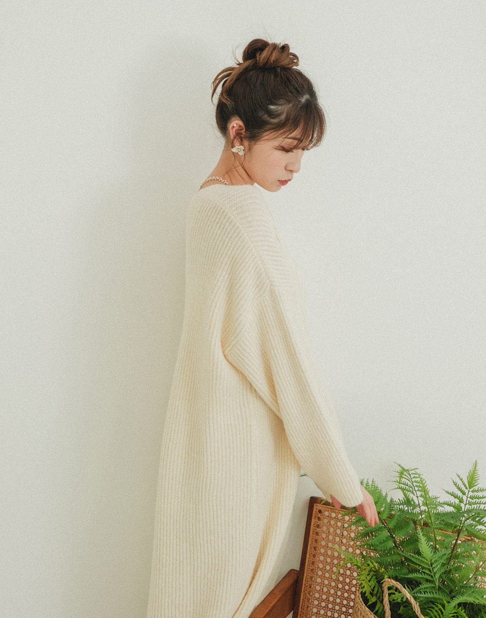 Vneck knit onepiece | 詳細画像12
