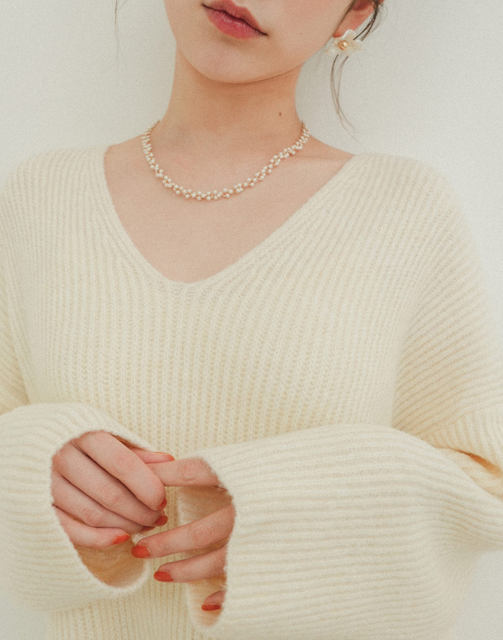 Vneck knit onepiece | 詳細画像18