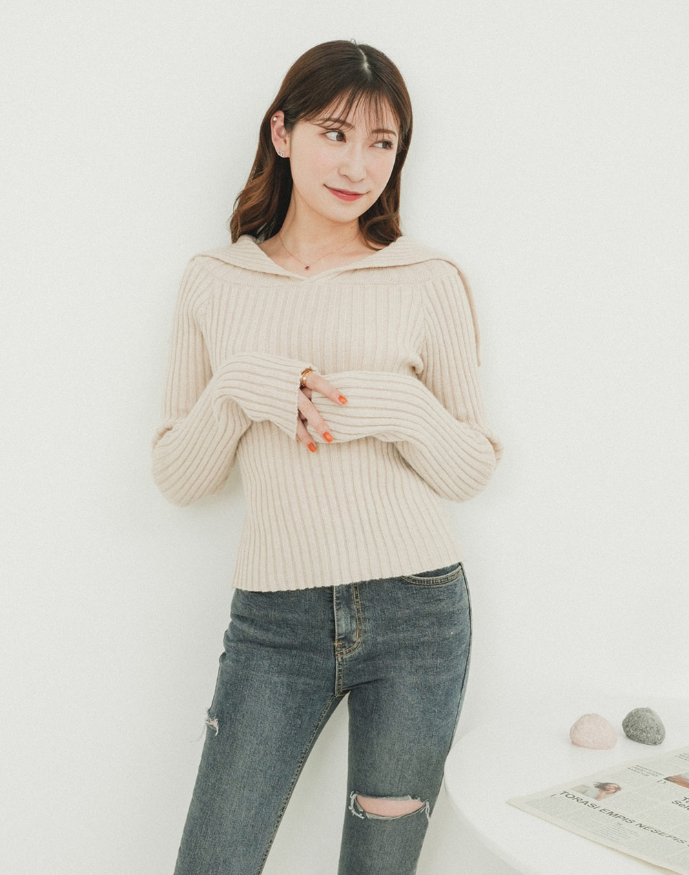 collar rib knit | 詳細画像4