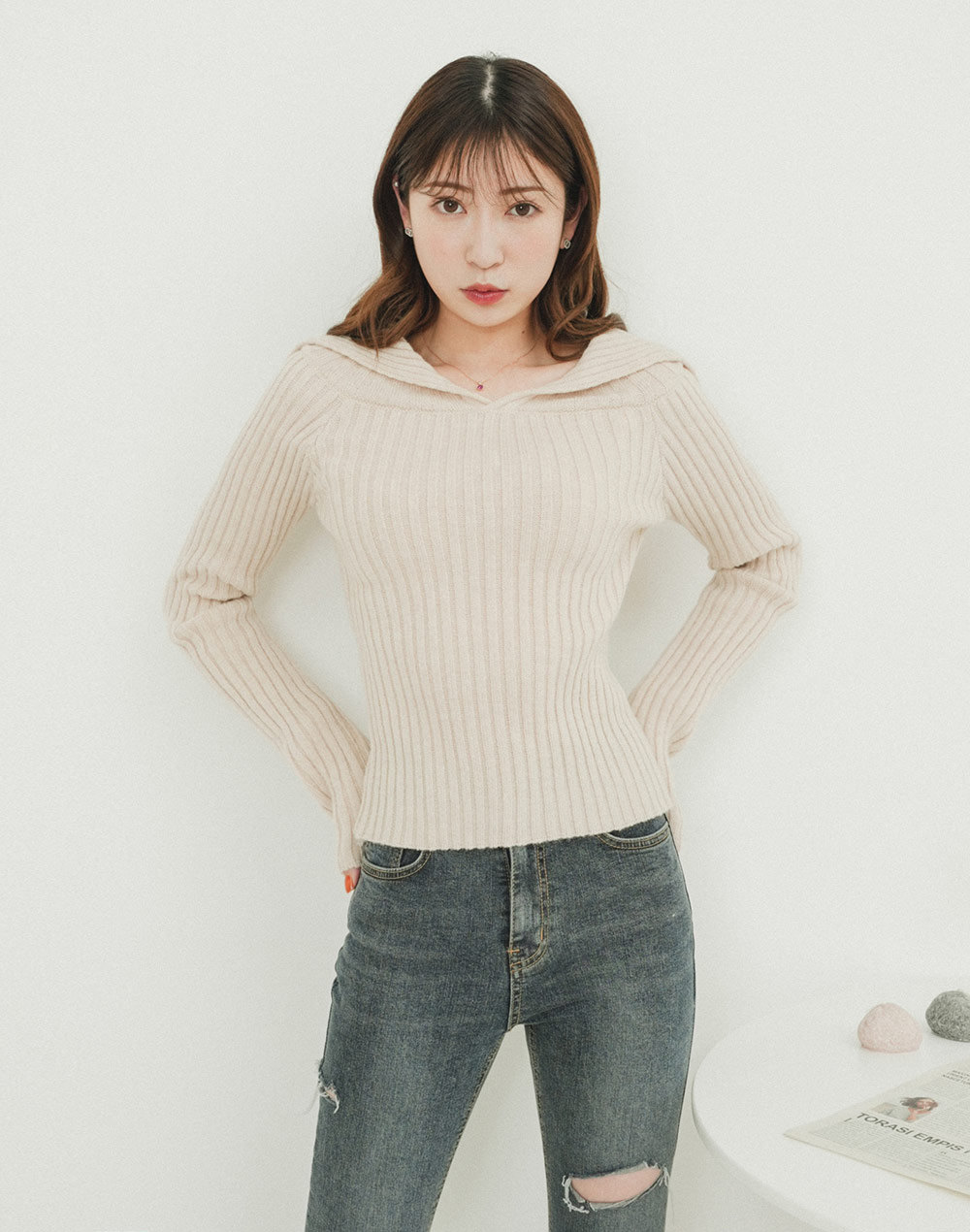 collar rib knit | 詳細画像6