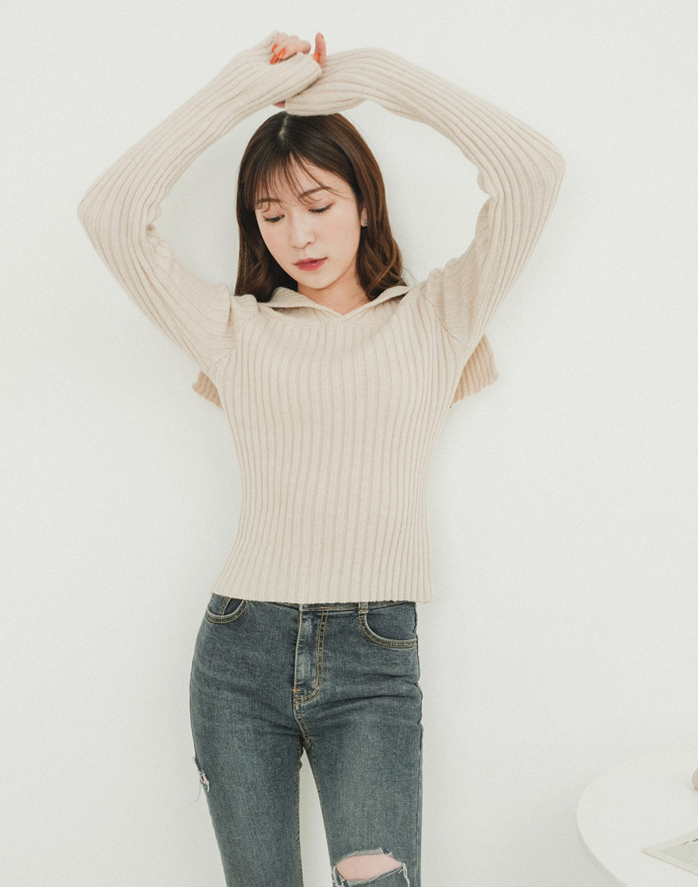 collar rib knit | 詳細画像7