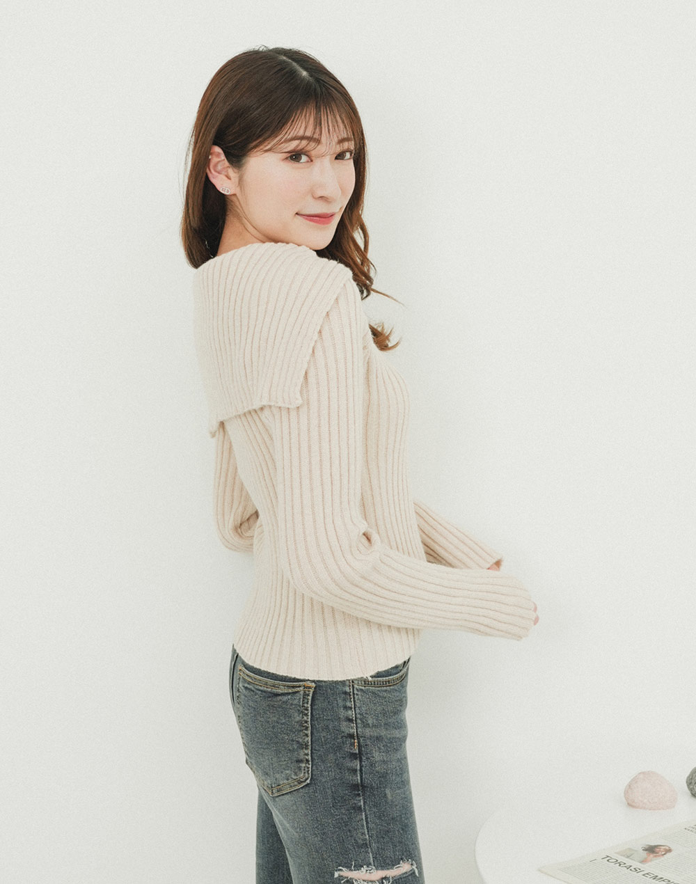 collar rib knit | 詳細画像8