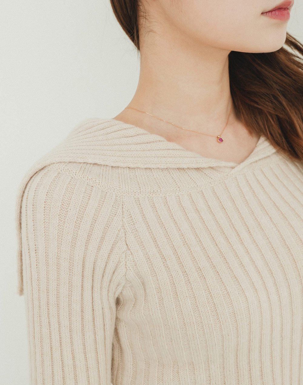 collar rib knit | 詳細画像12