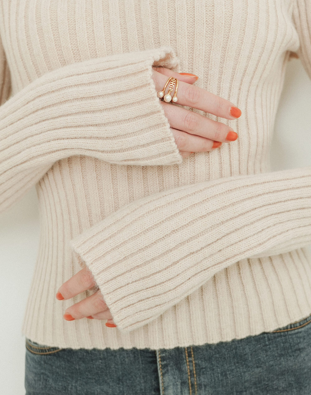 collar rib knit | 詳細画像13