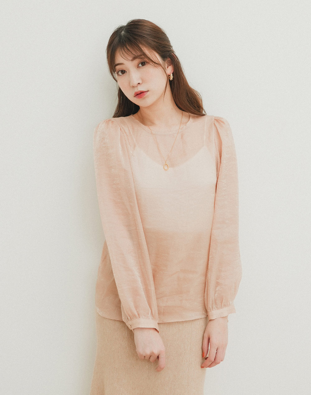 glossy sheer blouse | 詳細画像7