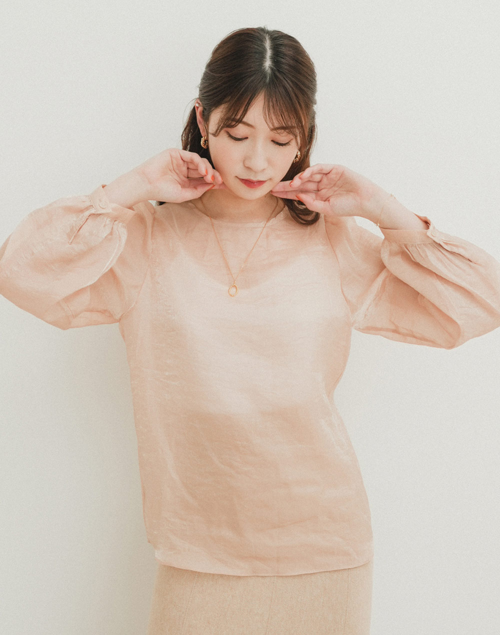 glossy sheer blouse | 詳細画像8