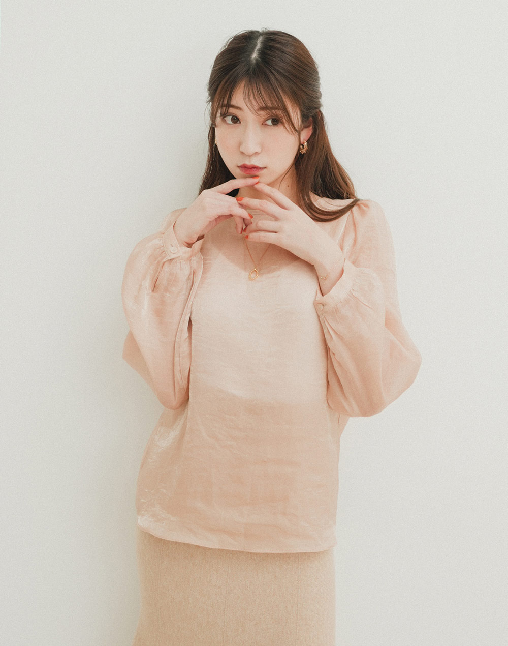 glossy sheer blouse | 詳細画像9
