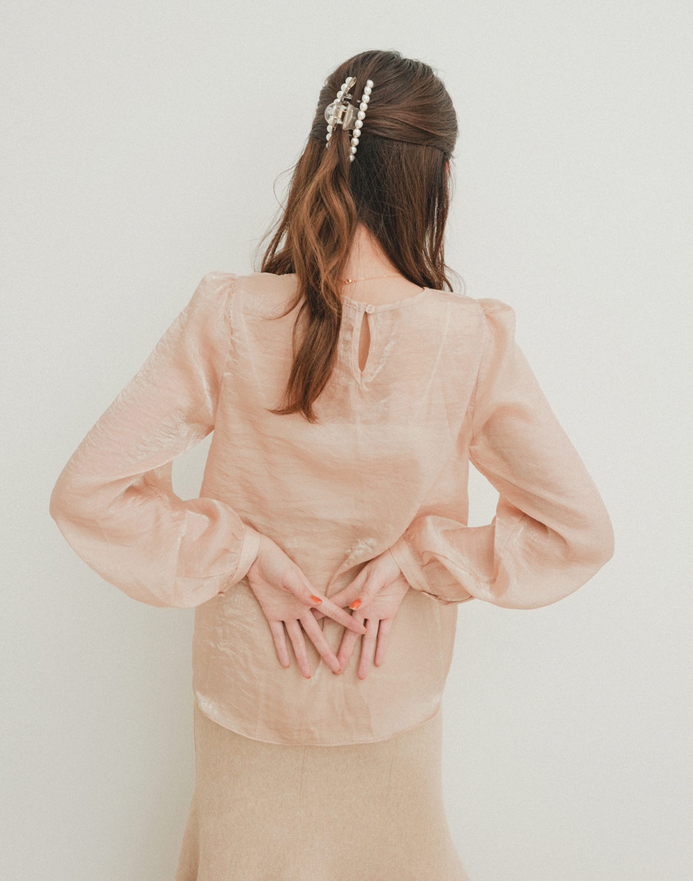 glossy sheer blouse | 詳細画像10