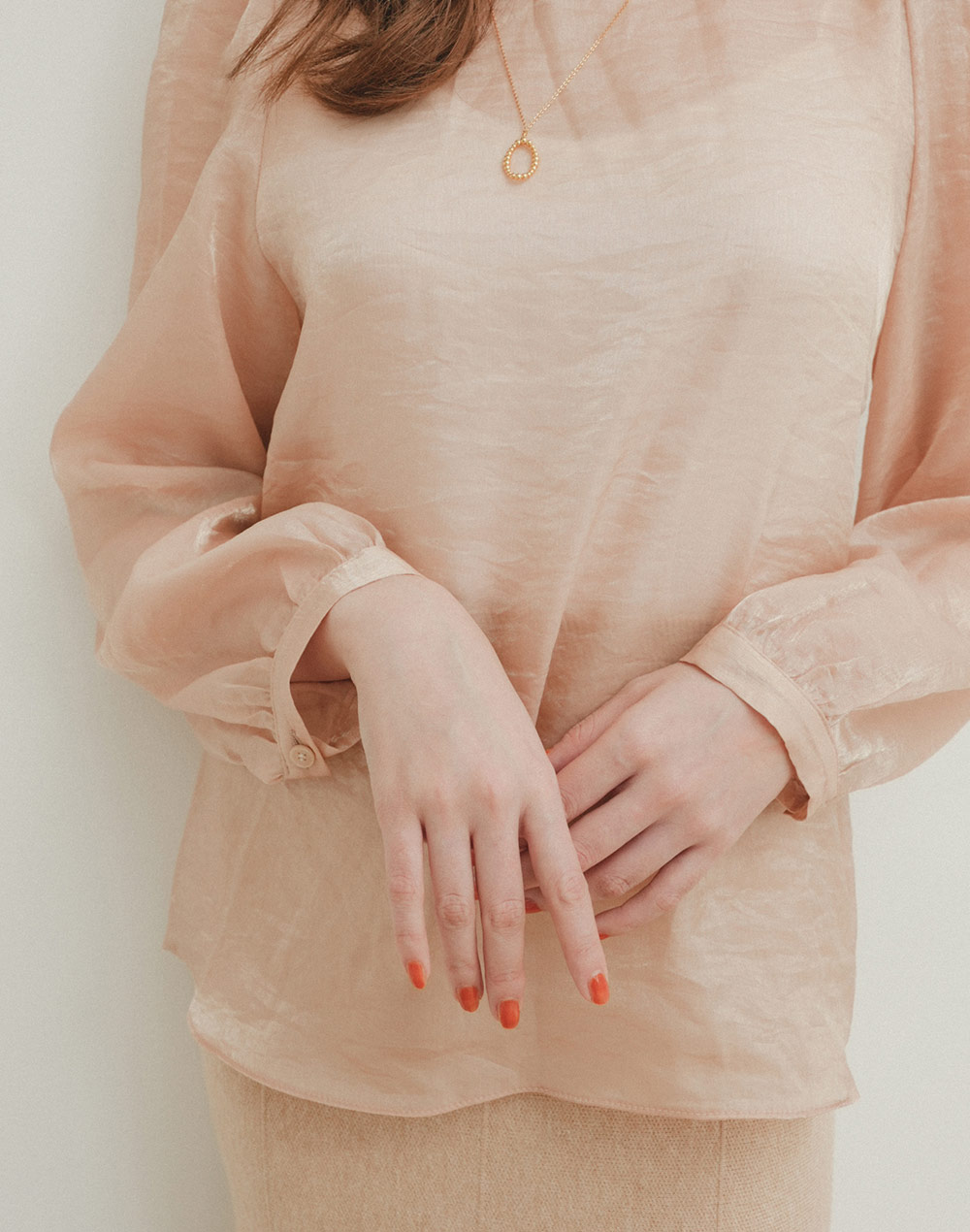 glossy sheer blouse | 詳細画像11
