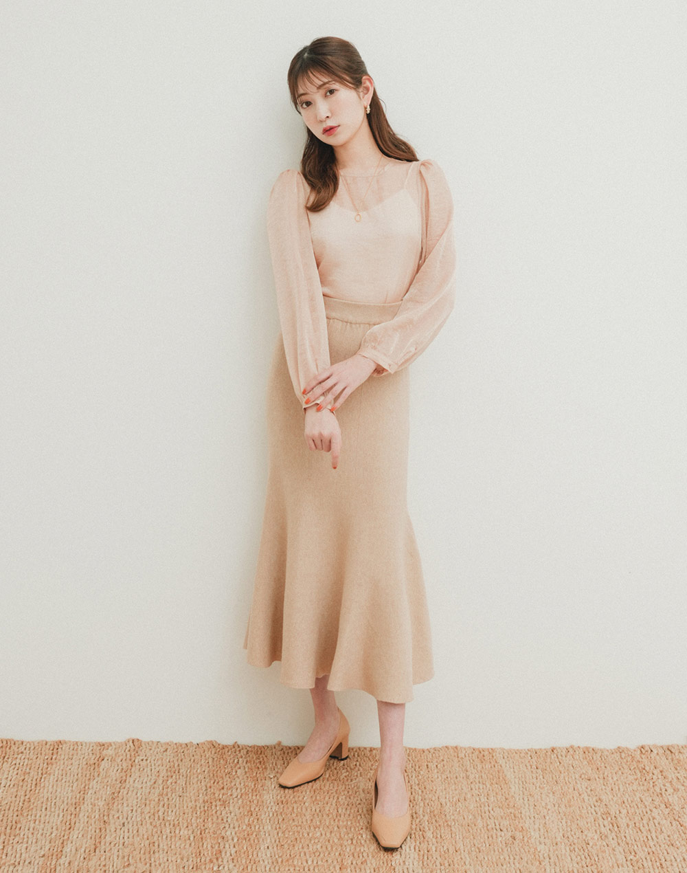 glossy sheer blouse | 詳細画像17