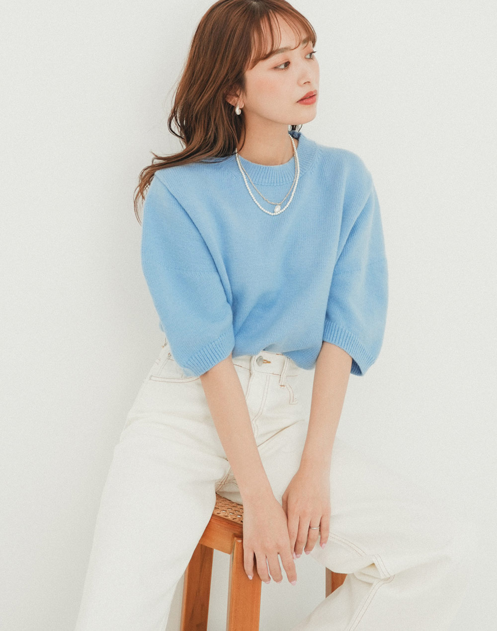 half puff sleeve knit | 詳細画像5