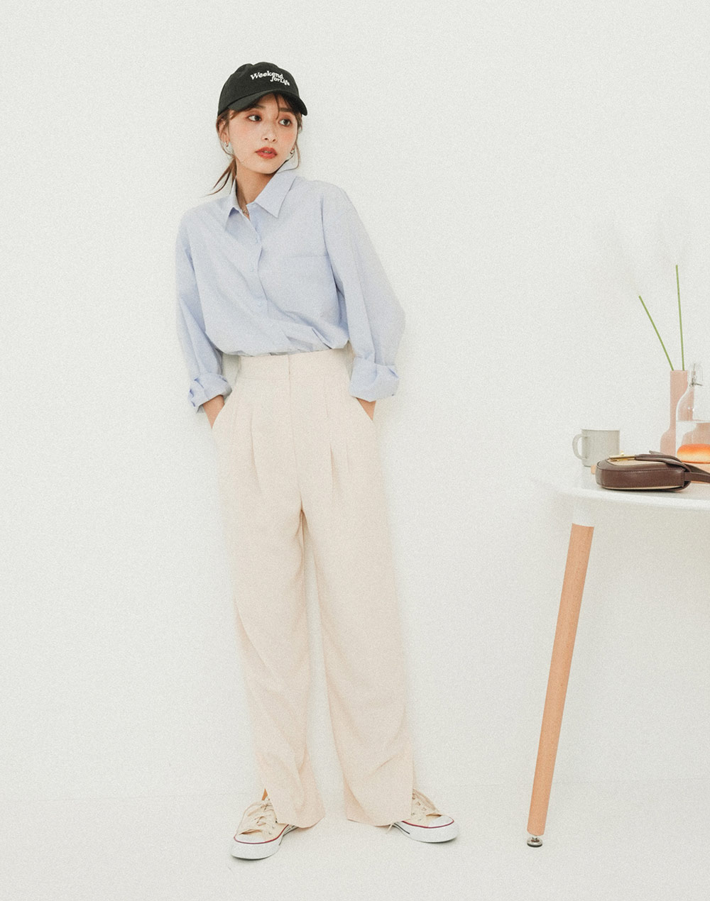 front tuck slacks | 詳細画像2