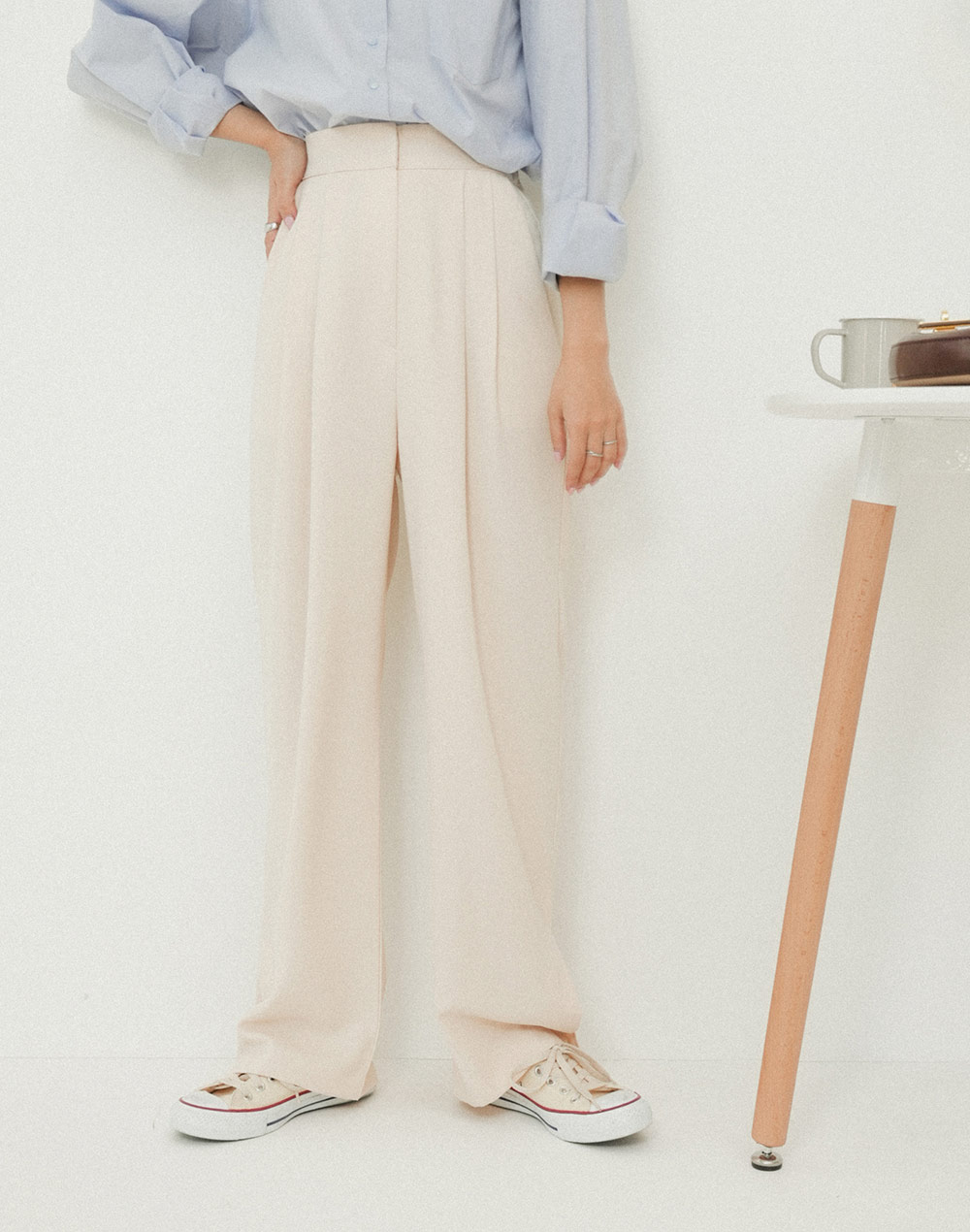 front tuck slacks | 詳細画像3