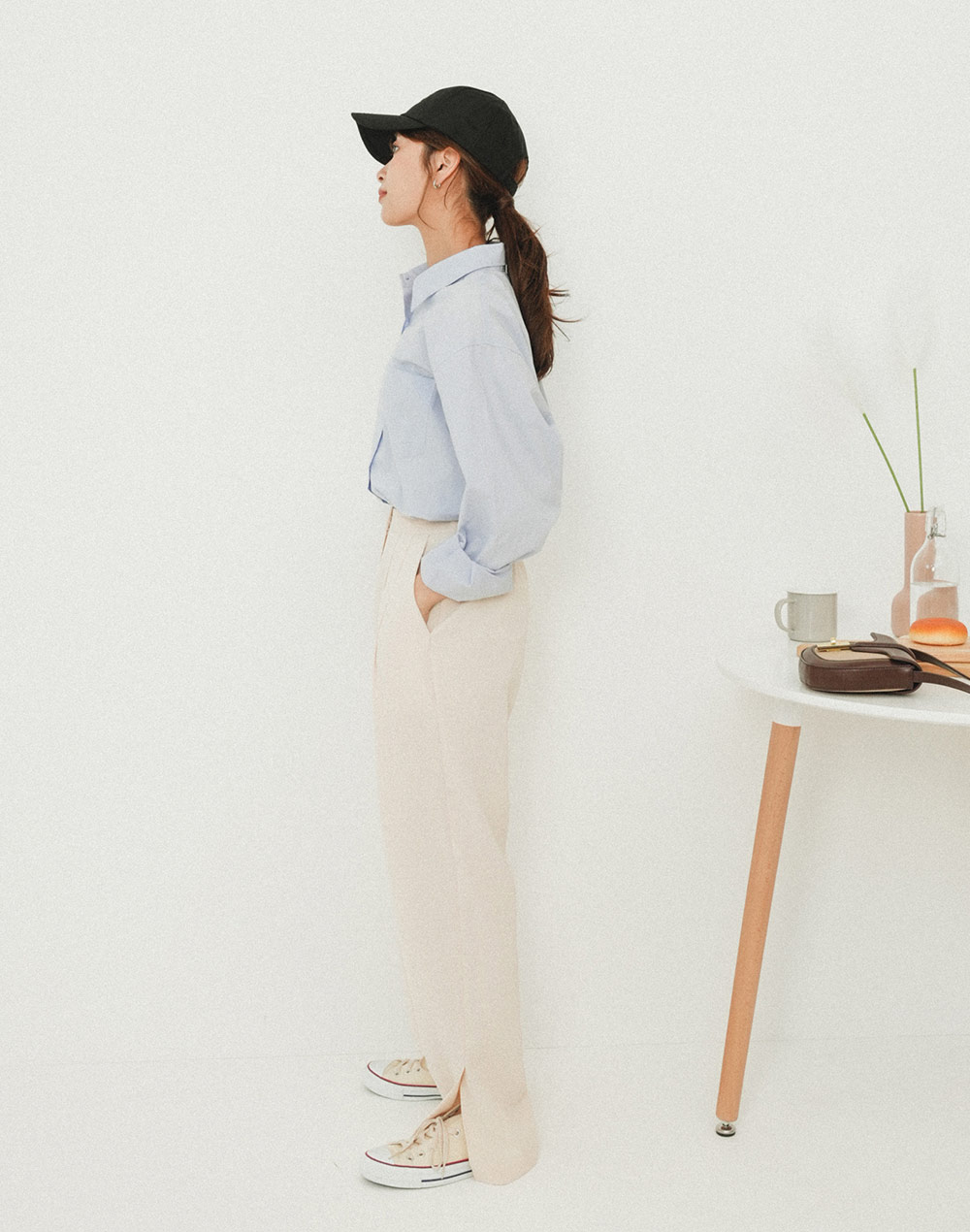 front tuck slacks | 詳細画像17
