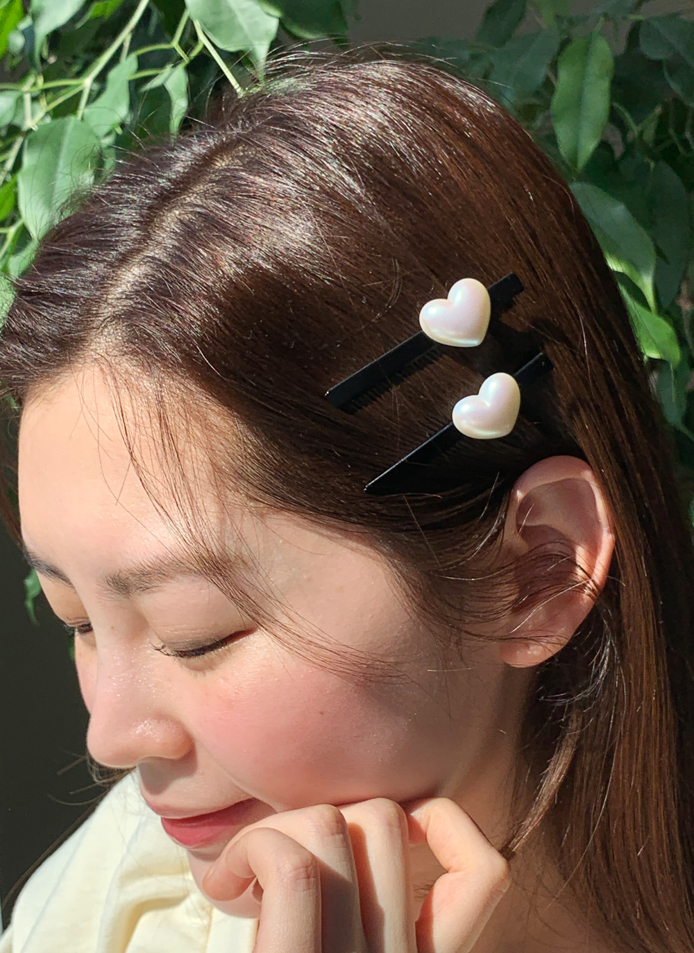 パール調ハートヘアクリップ2set 全1色 D レディースファッション通販 Dholic 公式