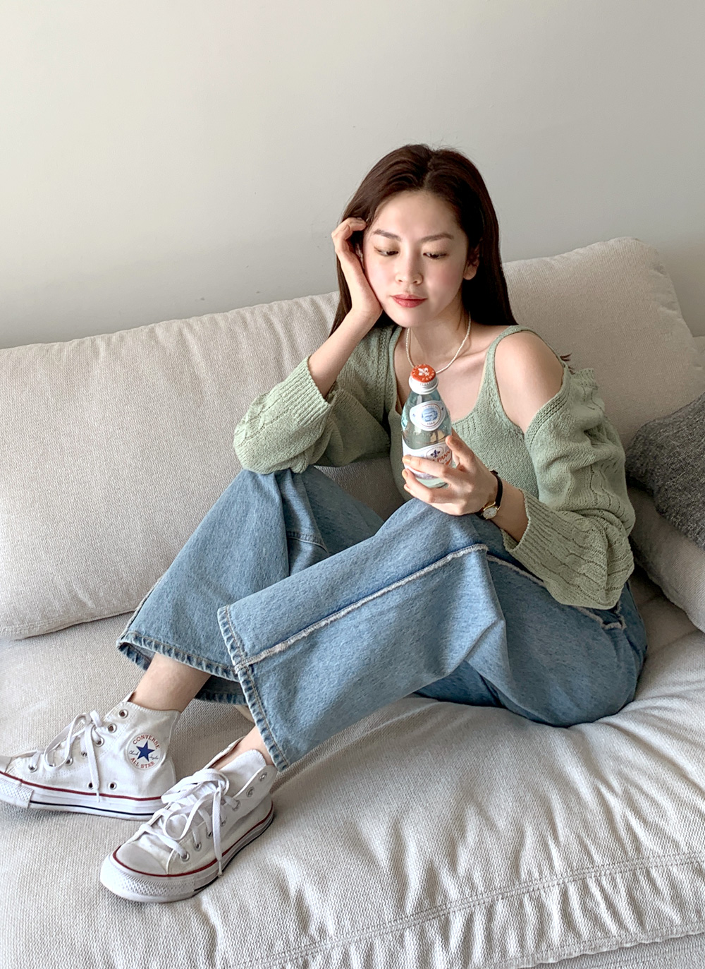 ニットノースリーブ&クロップドカーディガンSET・全5色 | DHOLIC | 詳細画像9