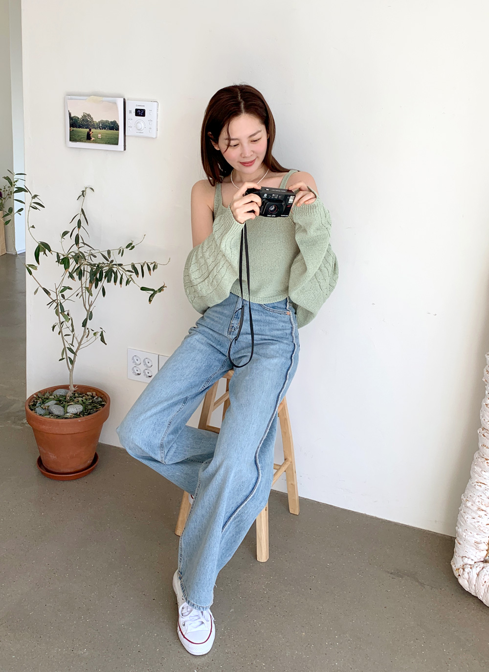 ニットノースリーブ&クロップドカーディガンSET・全5色 | DHOLIC | 詳細画像15