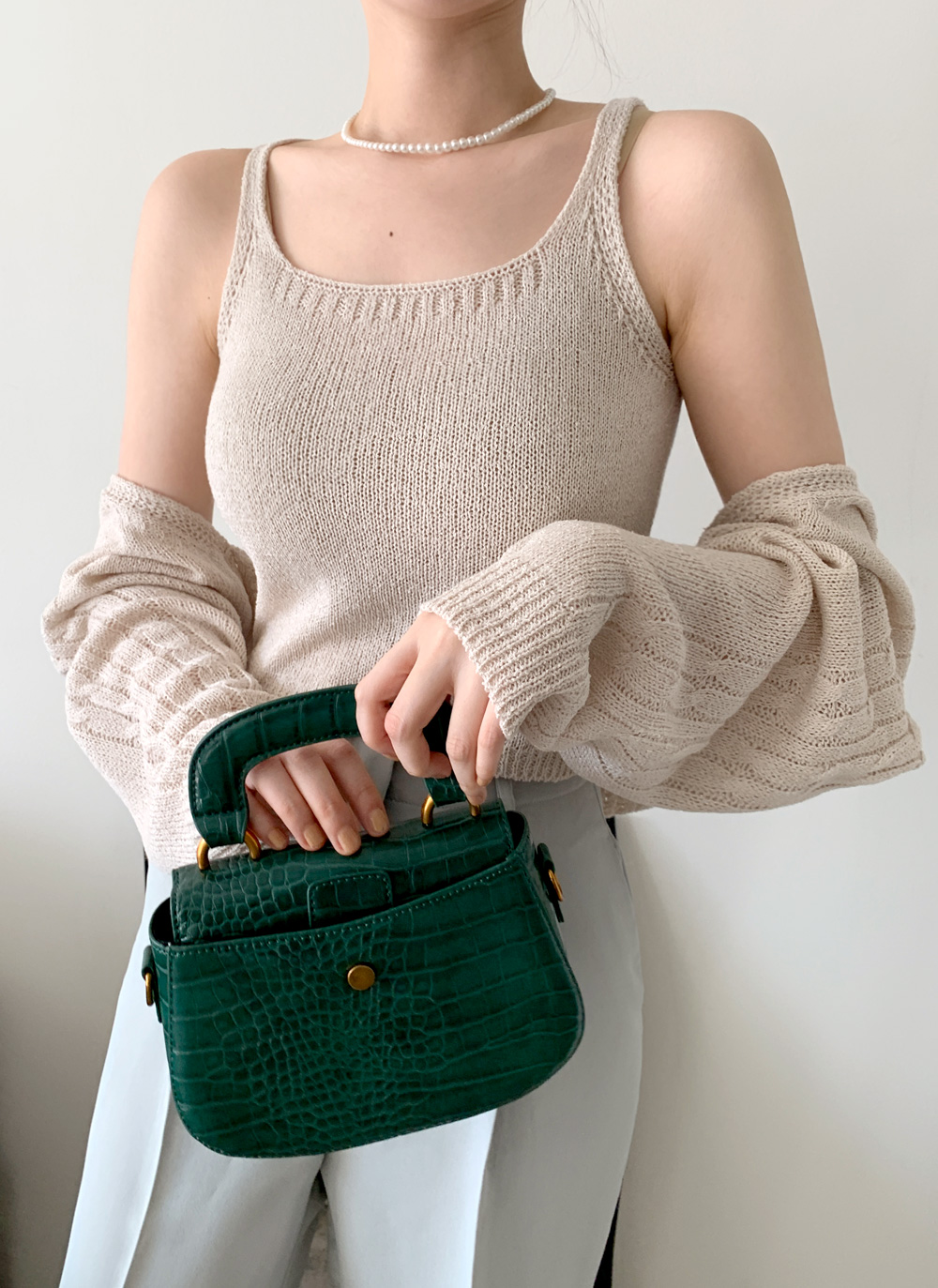 ニットノースリーブ&クロップドカーディガンSET・全5色 | DHOLIC | 詳細画像19