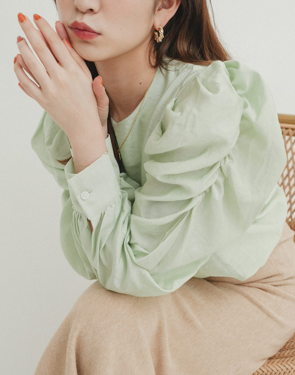 gather shoulder blouse | 詳細画像11