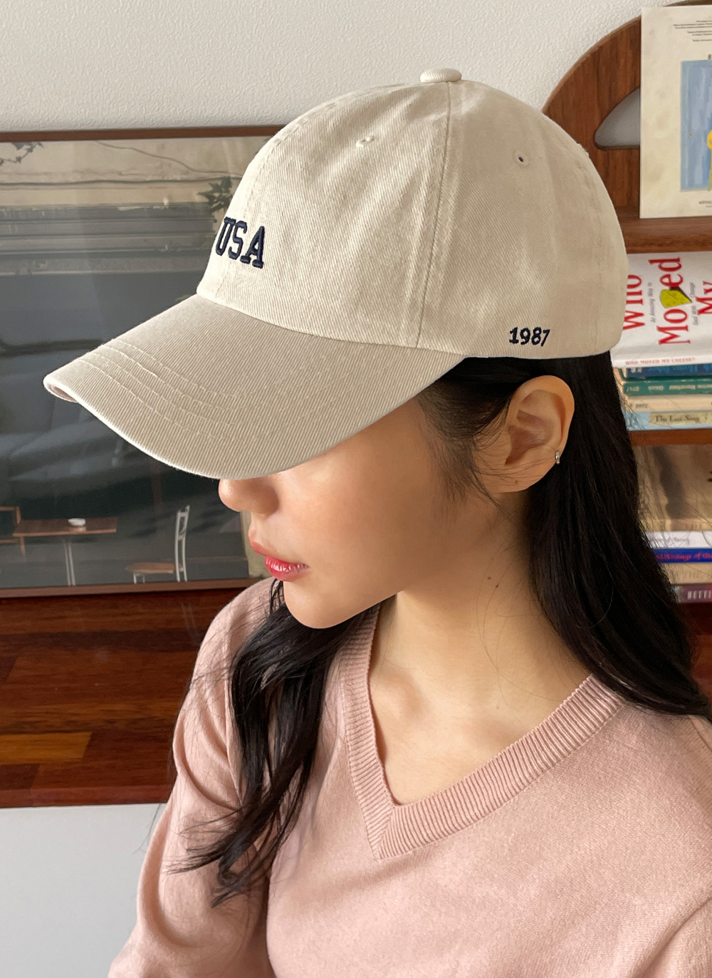 RILY ロゴ刺繍 ホワイトキャップ フリーサイズ レディース