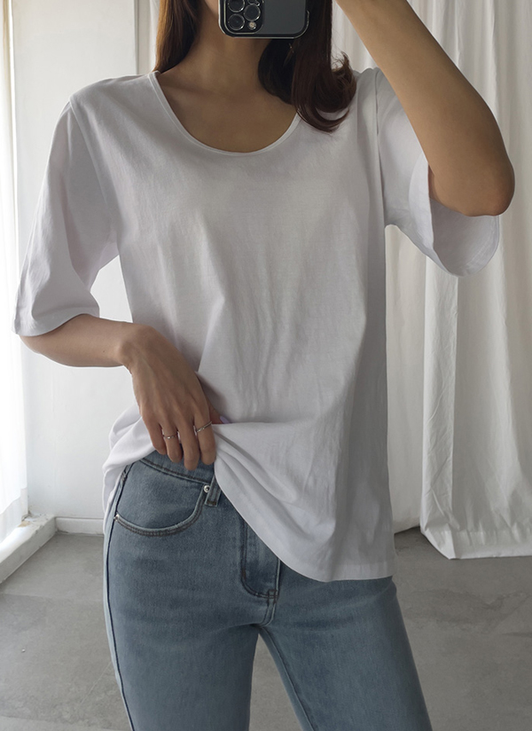 コットンuネックtシャツ P トップス 半袖tシャツ レディースファッション通販 Dholic ディーホリック