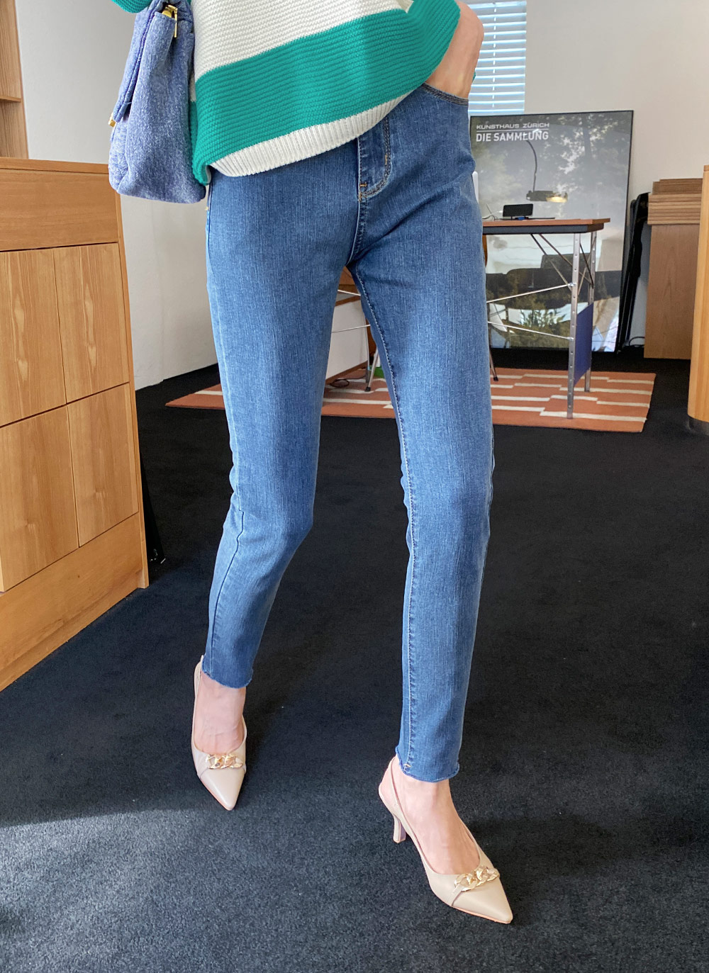 ツーボタンスキニーデニムパンツ・全2色 | レディース ツーボタンスキニーデニムパンツ・全2色 | レディース