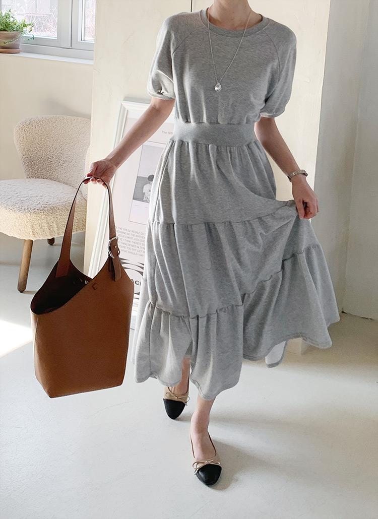 半袖スウェットティアードワンピース 全4色 1736 ワンピース ロングワンピース レディースファッション通販 Dholic ディーホリック