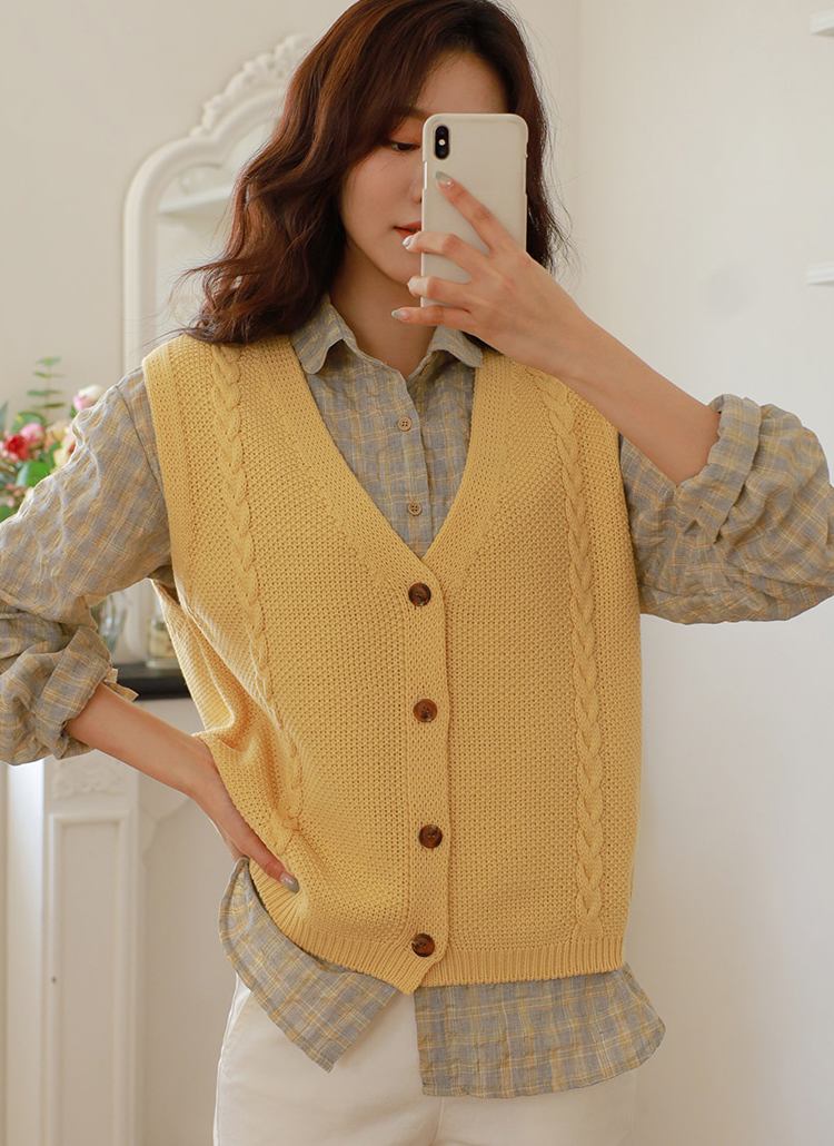 ケーブルニットベスト P ニット カーディガン ニット レディースファッション通販 Dholic ディーホリック