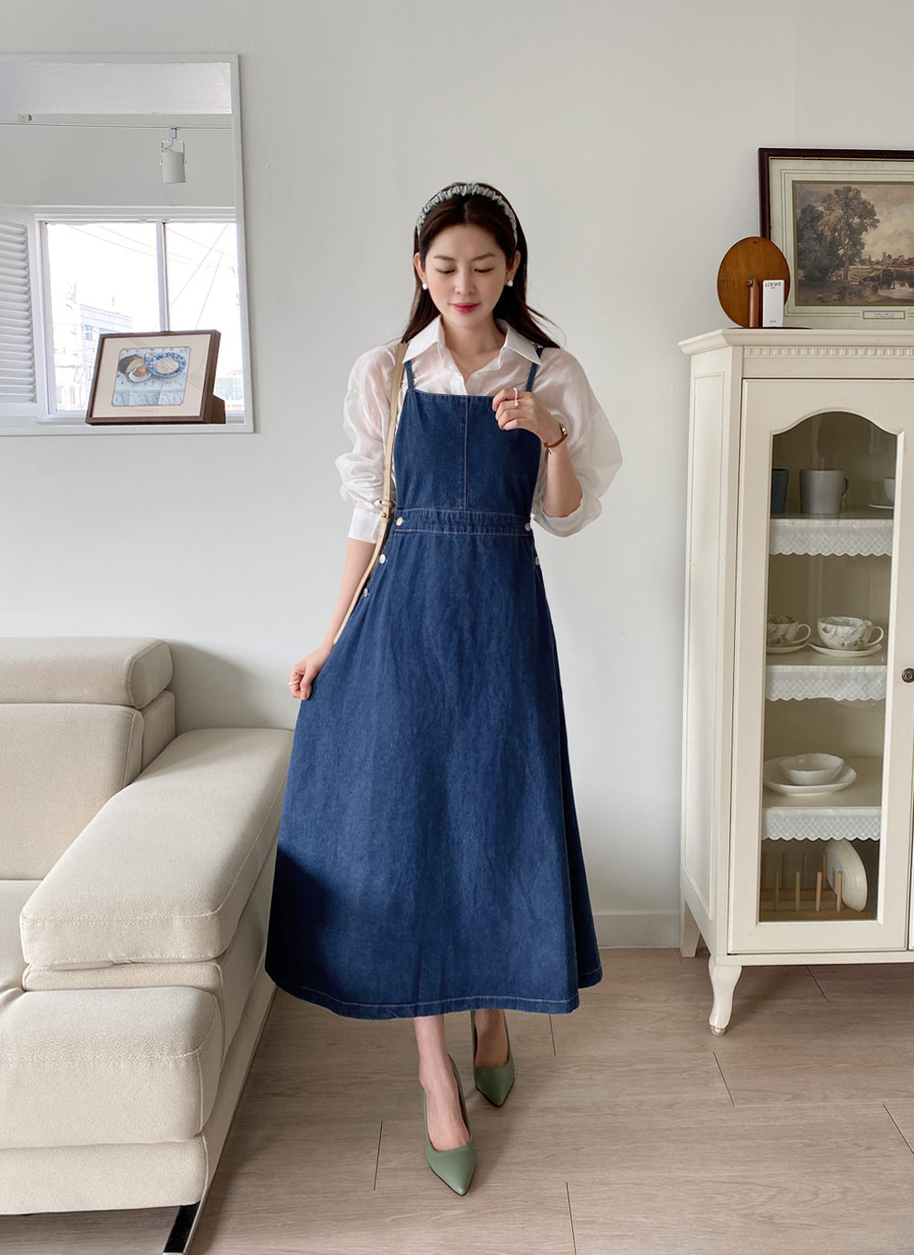 スクエアデニムキャミワンピース・全2色 | レディースファッション通販