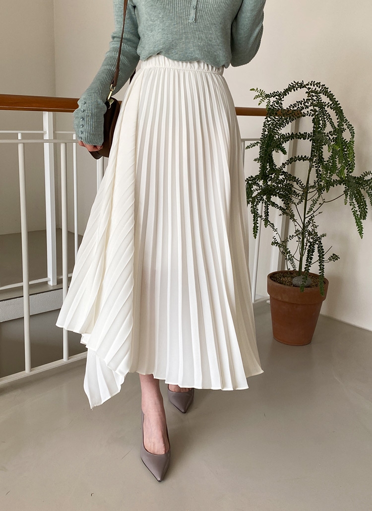 ウエストゴムロングフレアラッフルプリーツアンバランススカート春夏秋 スカート スカート Dholic Ladies ディーホリックレディース ファッション総合通販 Dholic
