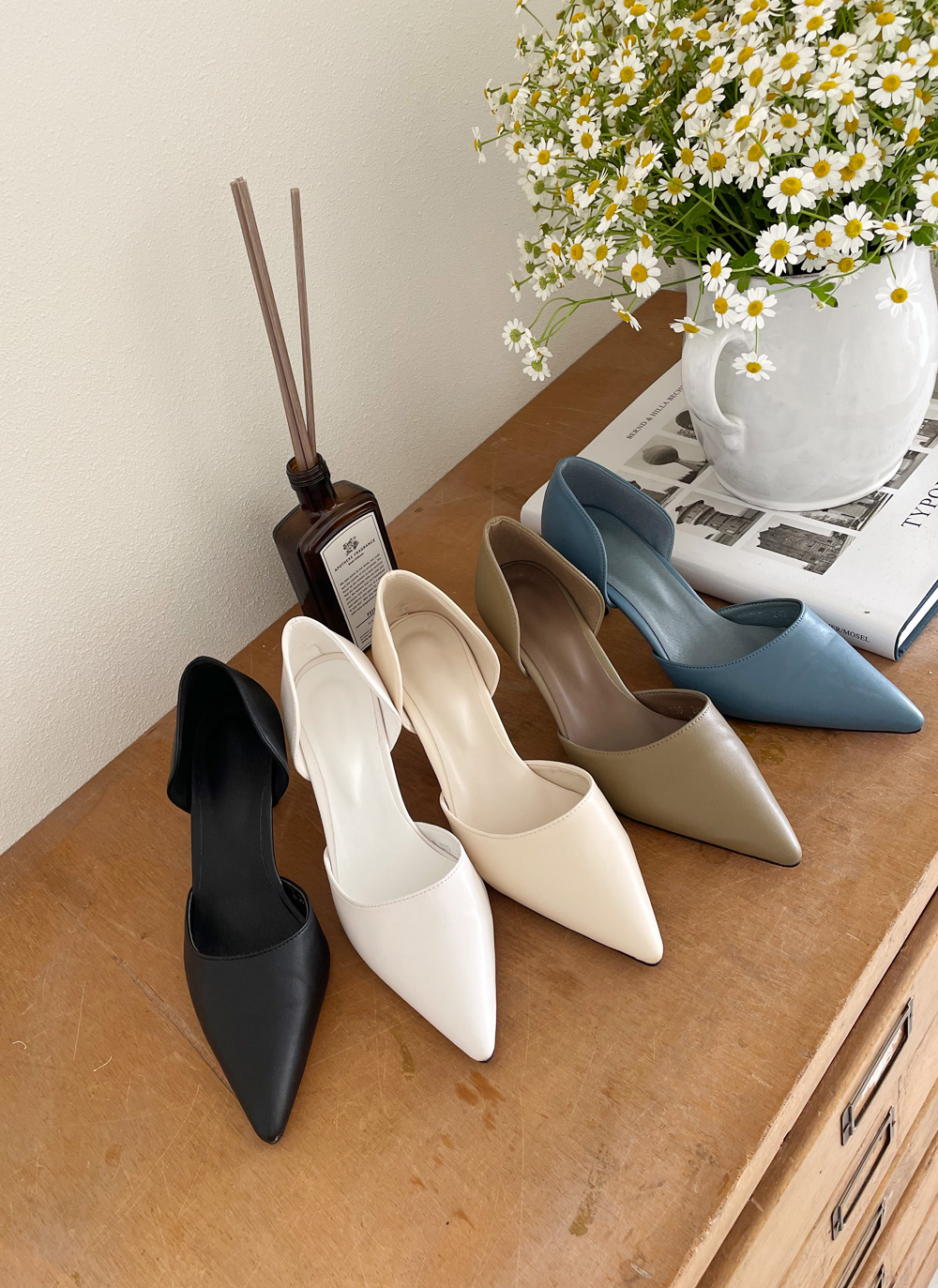 【新品未使用】Offen ポインテッドパンプス　37 red &brown 優待価格[OneLast]【kokode限定】9cmポインテッドトゥパンプス
