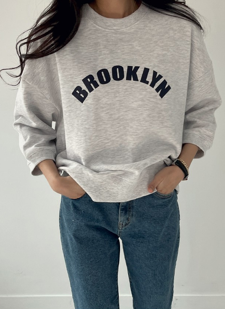 ラウンドネック英字ルーズbrooklynドロップショルダースウェット春秋冬 トップス スウェット Urbanfranc アーバンフラン ファッション総合通販 Dholic