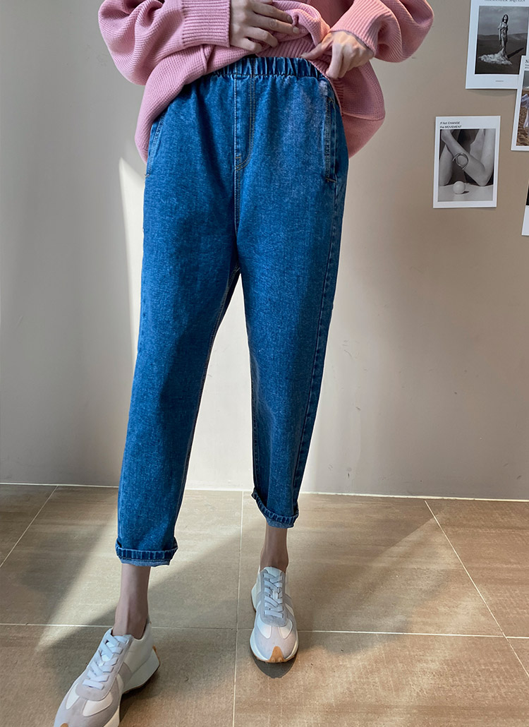 ウエストゴムクロップドデニムパンツ レディースファッション通販 Dholic 公式