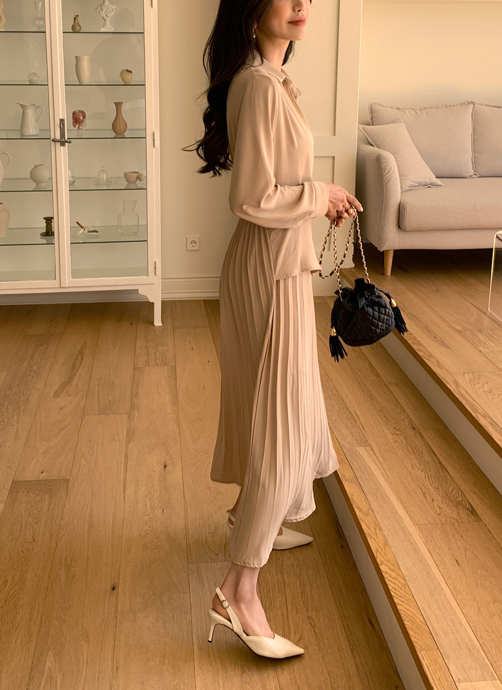 Donna Karan ラップスタイルプリーツワンピース 送料無料】 ダナキャラン レディース ワンピース トップス DKNY