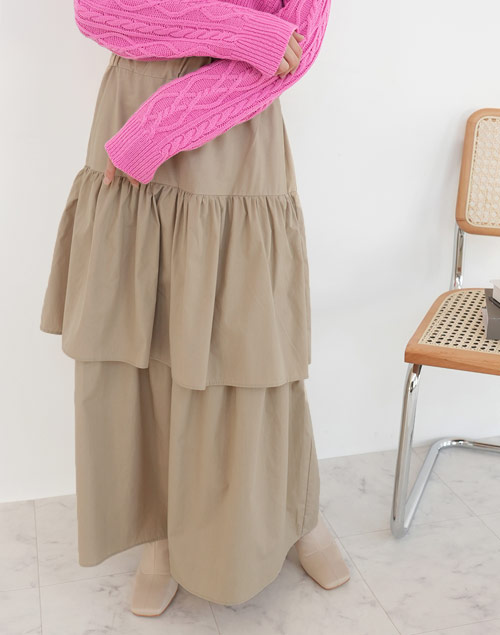 ２段フリルロングティアードスカート（スカート/スカート）| hikarieee | 東京ガールズマーケット